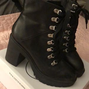 Steve Madden black leather boots